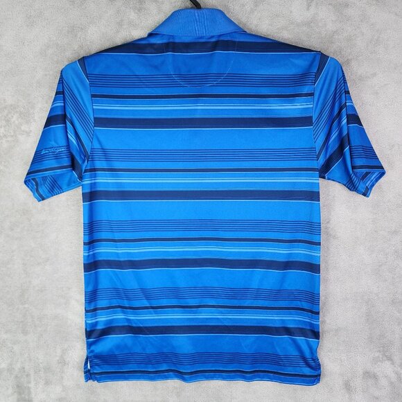 Men's Blue Ben Hogan Performance Polo Shirt Striped Short Sleeve Size S - Picture 7 of 10